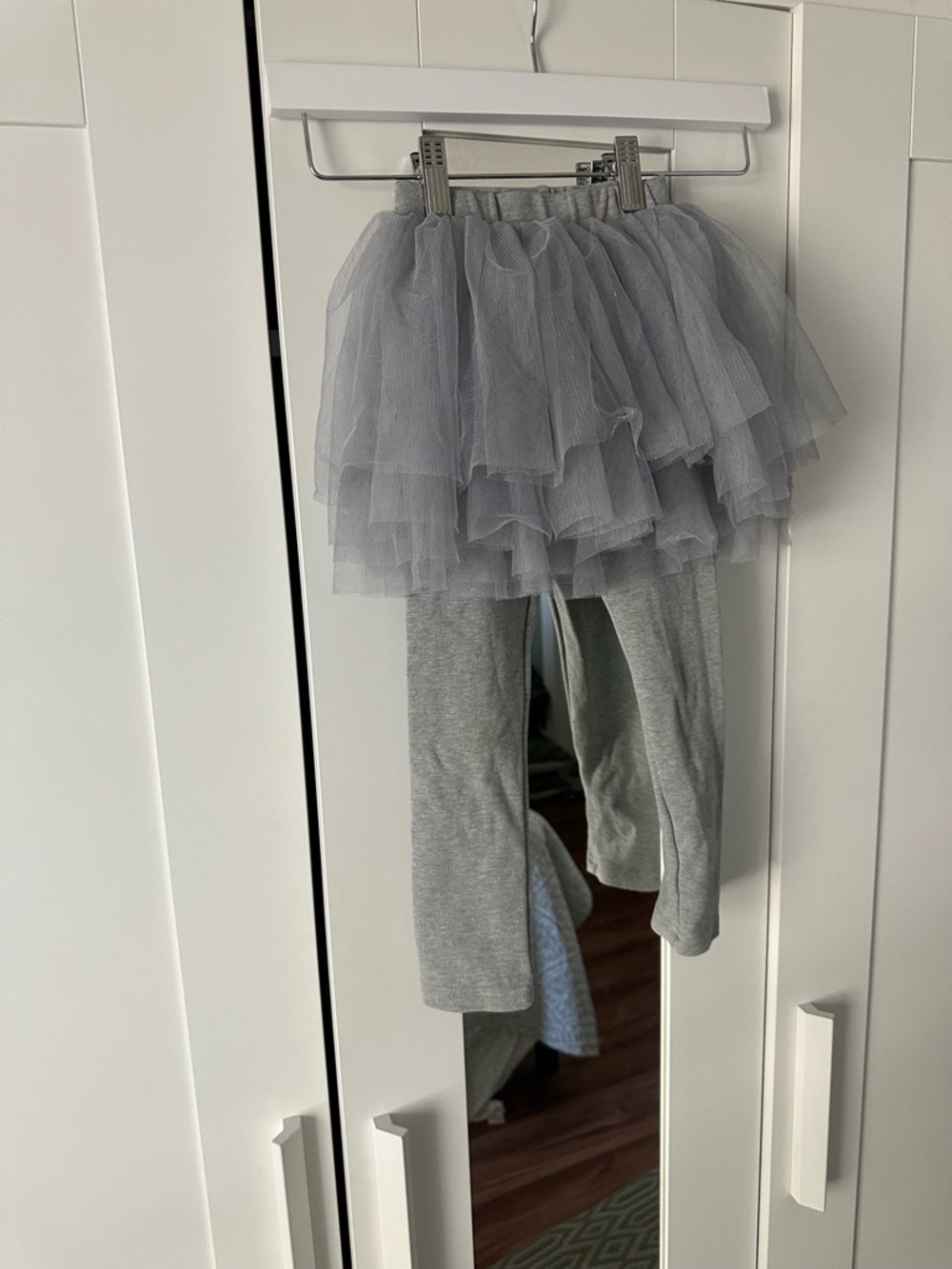 Girls Grey Tulle Skorted Leggings